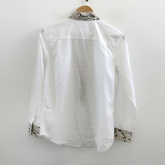EQUIPMENT Contrast Snake Print Collared Shirt Small Size - Picture 2 of 9